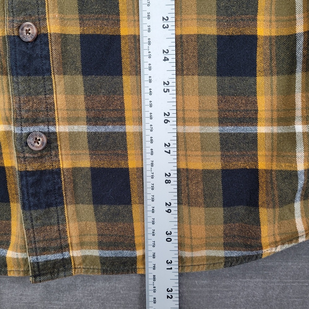 Duluth Trading Co Mens XL Tall Untucked Relaxed Fit Plaid Flannel‎ Shirt Gold - Picture 5 of 6